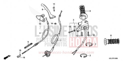 LEVIER DE GUIDON/COMMUTATEUR/CABLE CRF50F9 de 2009